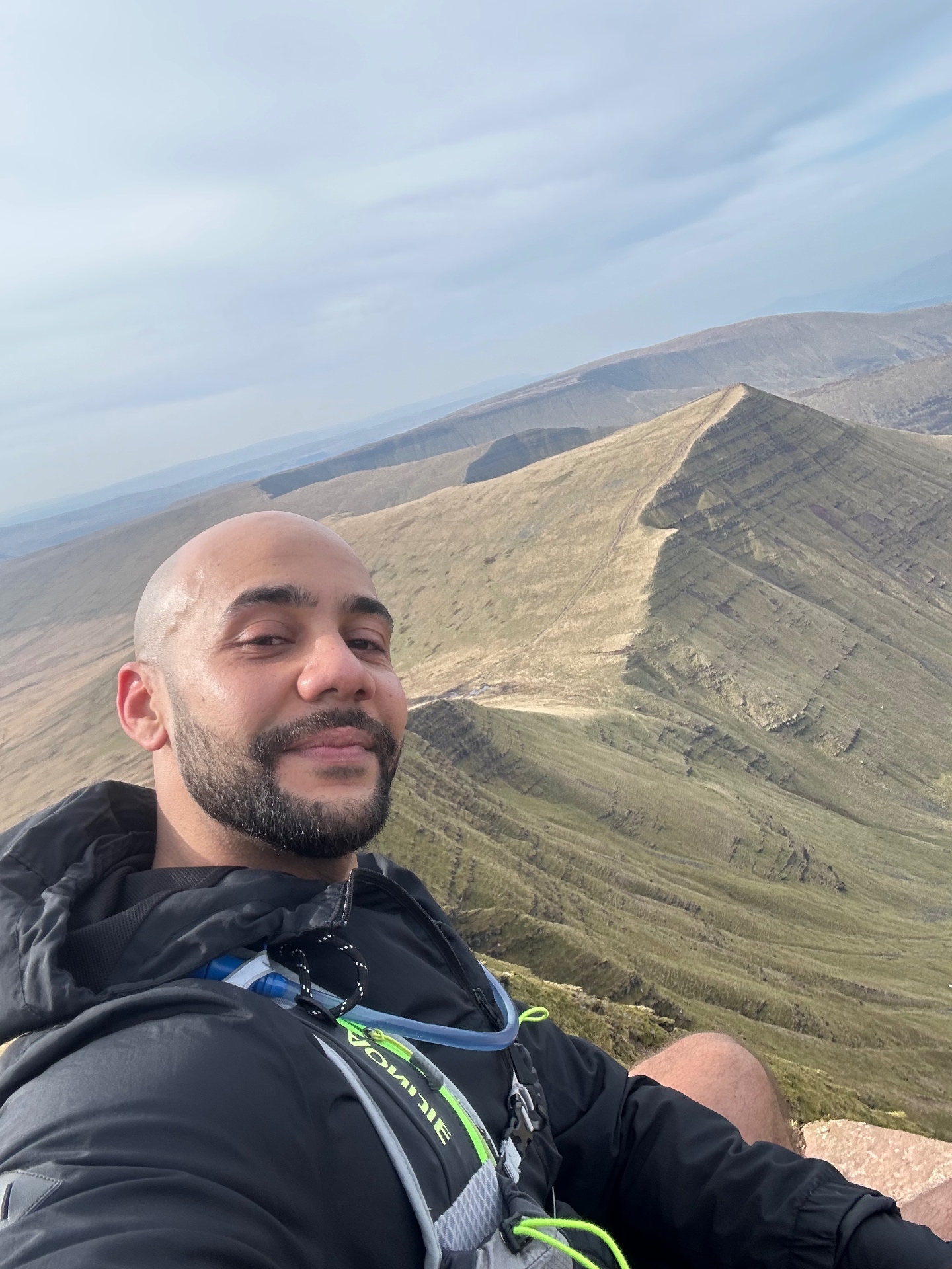 Nathan on a mountain ridge in the Brecon Beacons